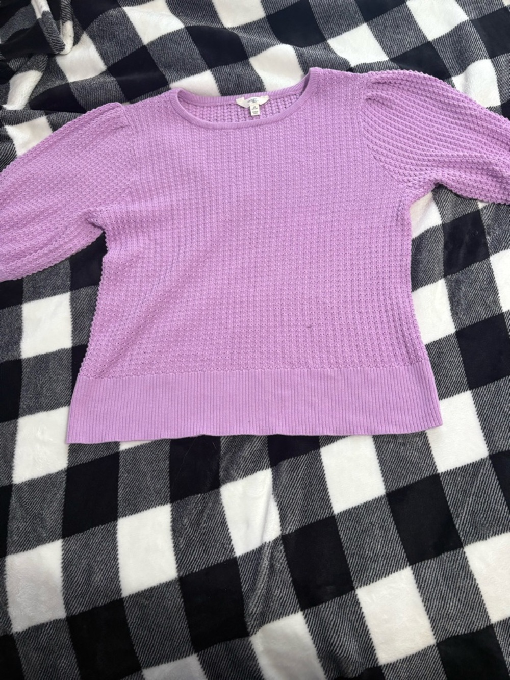 Girls' Lilac Textured Knit Top